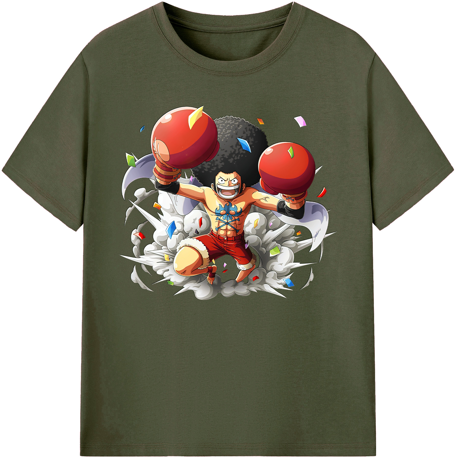 ワンピース モンキー・D・ルフィ ONE PIECE Monkey D. Luffy 綿100％ メンズ半袖Tシャツ｜肌触りやわらか＆通気性
